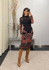 Vestido Tule Midi Estampado COLCCI