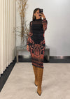 Vestido Tule Midi Estampado COLCCI