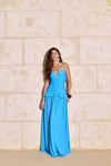 Vestido Longo Franzido Folho LANÇA PERFUME