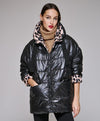 Casaco Puffer Curto Leopardo Dupla Face ACCESS