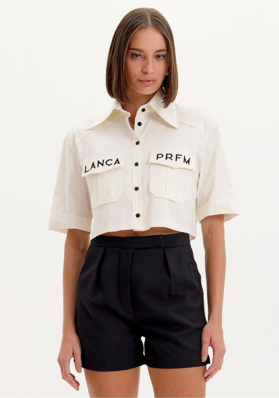 Camisa Cropped C/ Bolsos LANÇA PERFUME