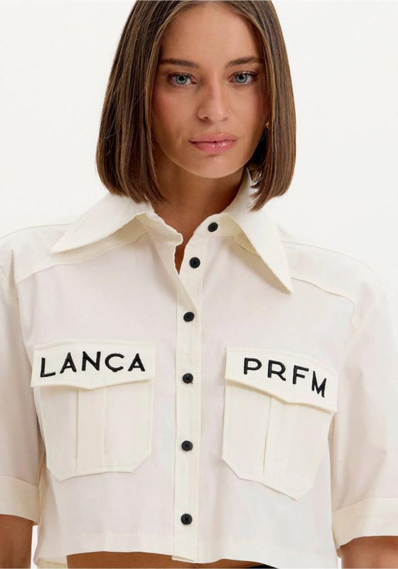 Camisa Cropped C/ Bolsos LANÇA PERFUME