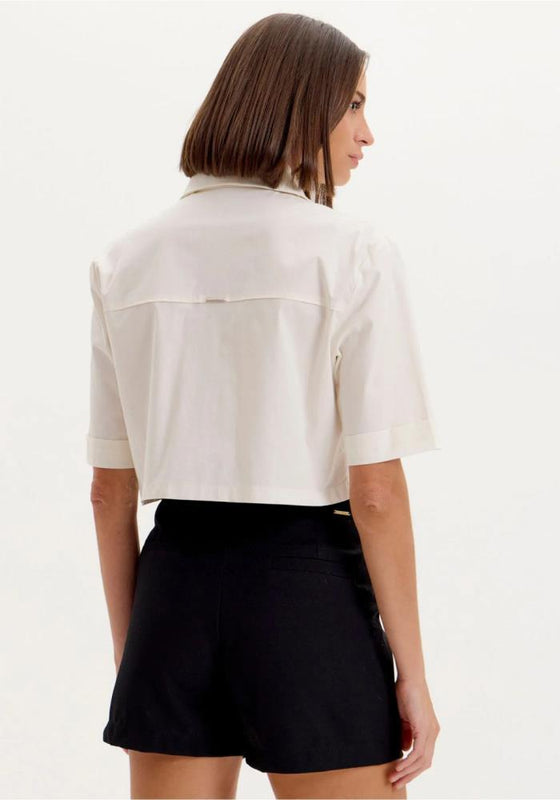 Camisa Cropped C/ Bolsos LANÇA PERFUME