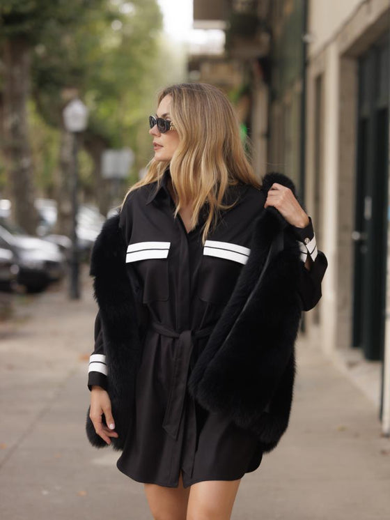 Vestido Camiseiro Contraste SWALLOW