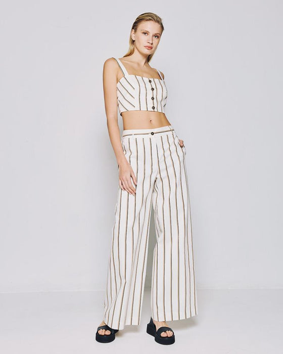 Conjunto Top + Calça Listrada Wide Leg ACCESS