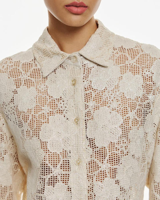 Camisa Crop Bordado Floral ACCESS