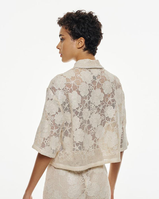 Camisa Crop Bordado Floral ACCESS