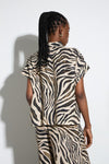 Camisa Crop Animal Print Linho BSB