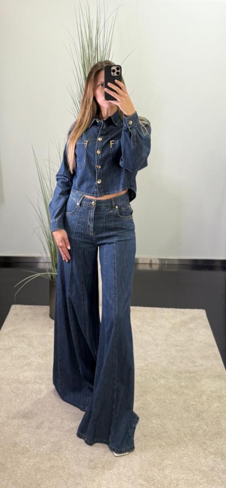 Camisa Cropped Jeans FRACOMINA