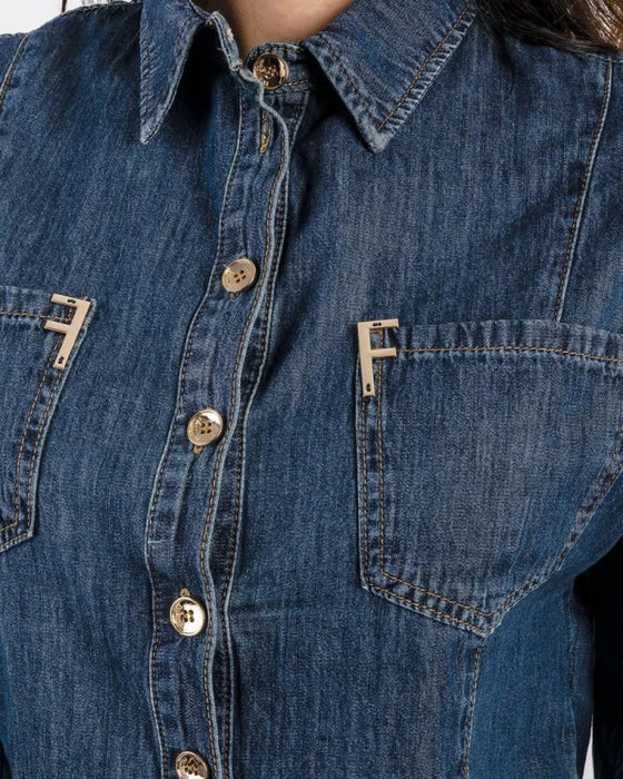 Camisa Cropped Jeans FRACOMINA