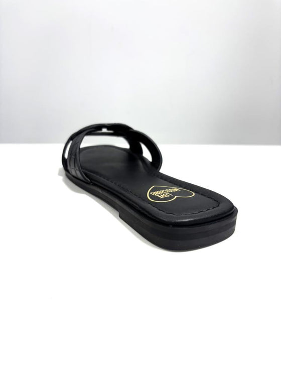 Chinelo JC28092 BLACK LOVE MOSCHINO