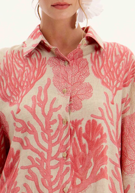 Camisa Linho Corais Nature LANÇA PERFUME