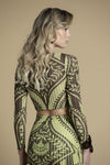 Conj. Saia e Crop Top Estampa SAHOCO