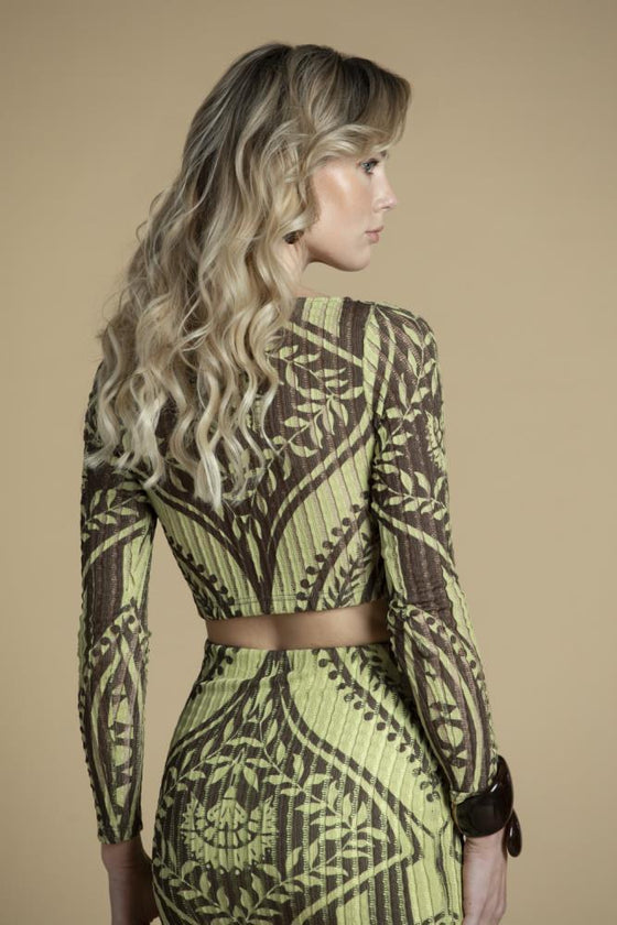 Conj. Saia e Crop Top Estampa SAHOCO