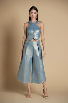  Calças Culotte Jeans Brilho SAHOCO