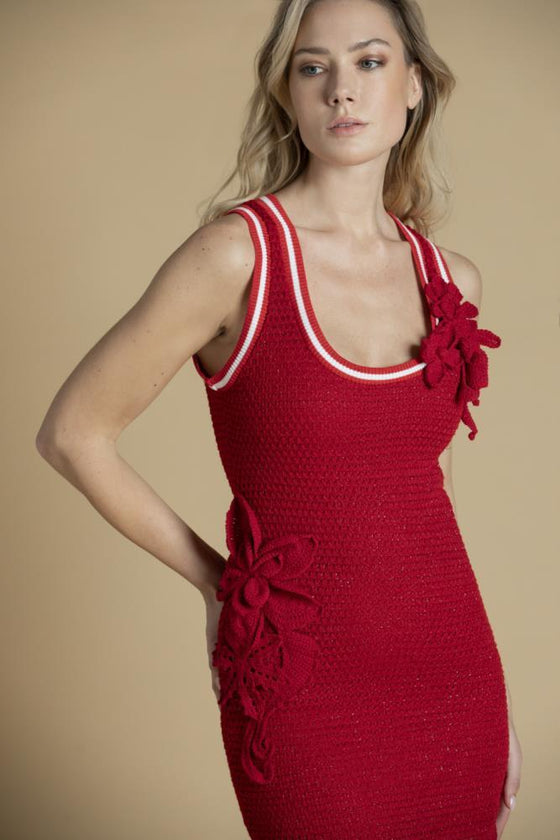 Vestido Malha Pormenor Floral SAHOCO