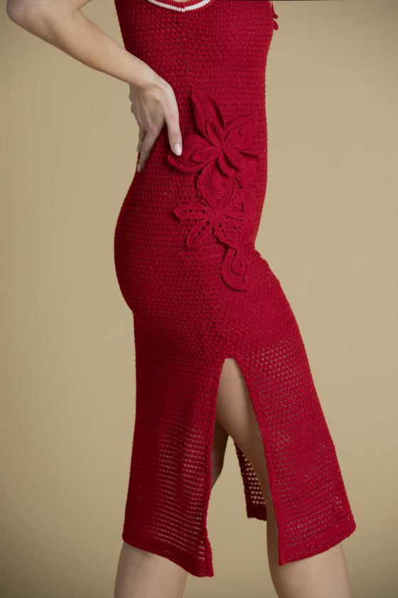Vestido Malha Pormenor Floral SAHOCO
