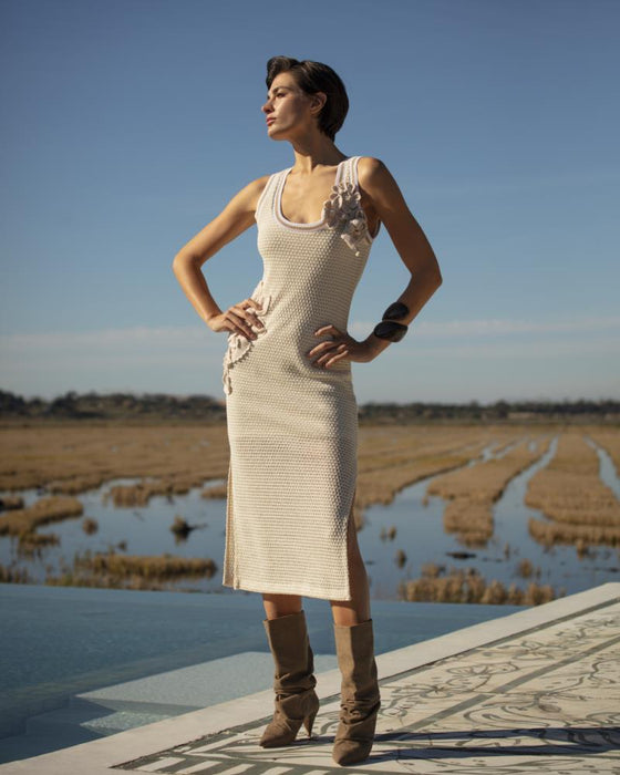 Vestido Malha Pormenor Floral SAHOCO