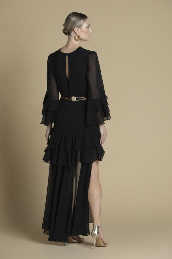 Vestido Assimétrico Folhos SAHOCO