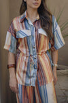 Conj. Calças e Camisa Riscas SAHOCO