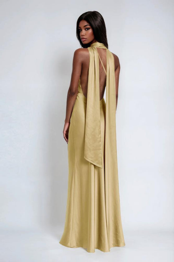Vestido Comprido Acetinado SAHOCO