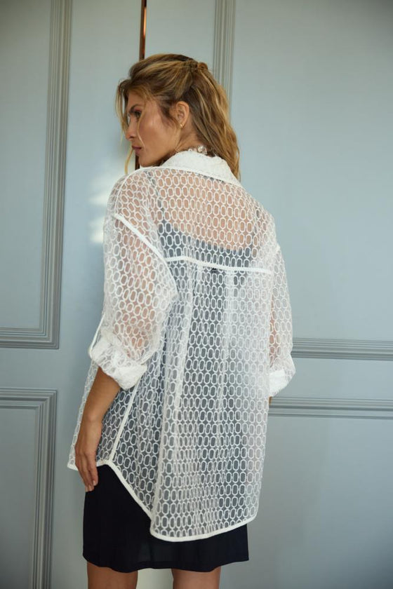 Camisa Organza & Bordado SWALLOW