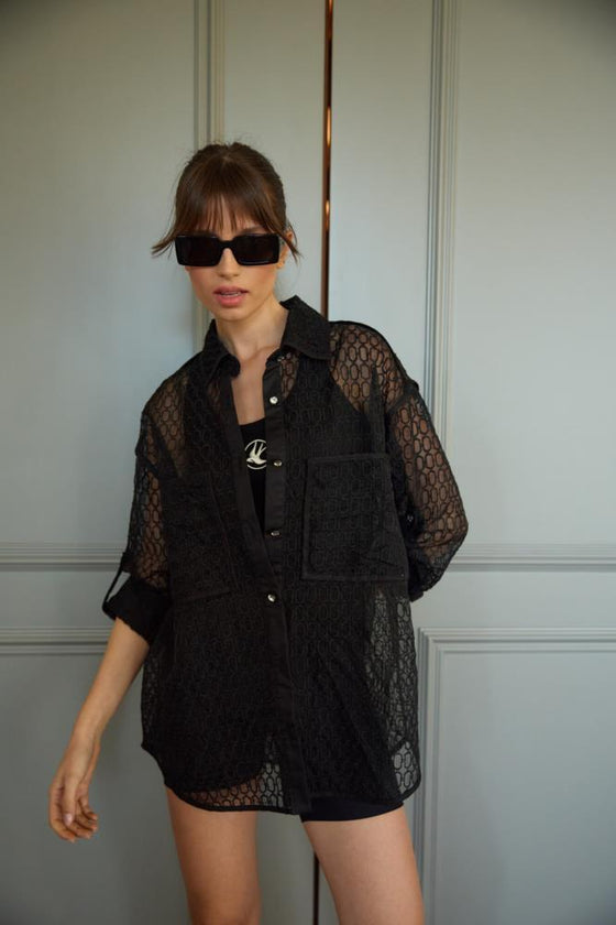 Camisa Organza & Bordado SWALLOW