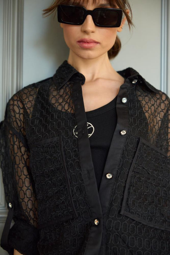 Camisa Organza & Bordado SWALLOW