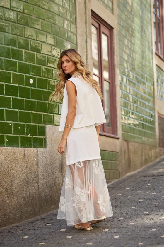 Vestido Longo com Renda SWALLOW
