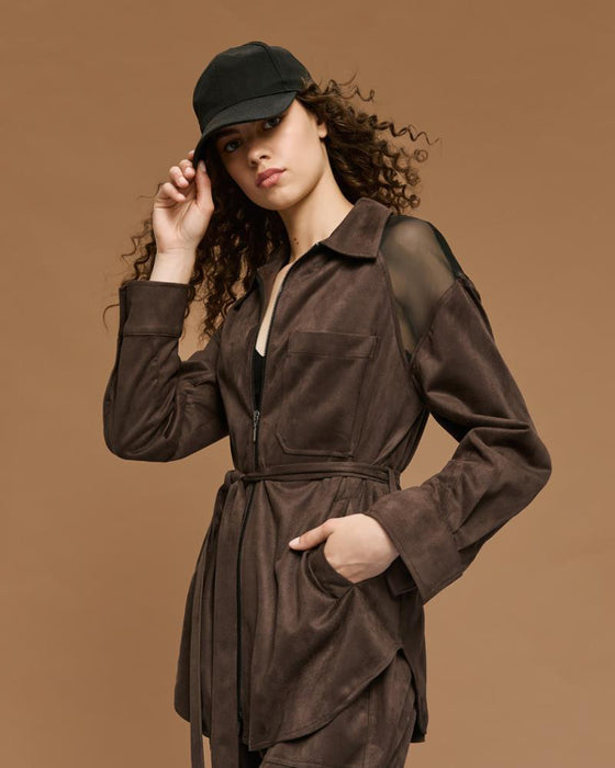 Casaco Suede Detalhe Transparente ACCESS