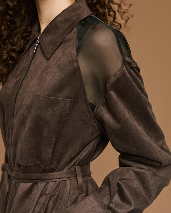 Casaco Suede Detalhe Transparente ACCESS