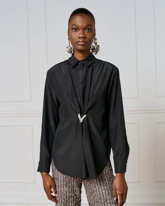 Camisa com Alfinete Strass ACCESS
