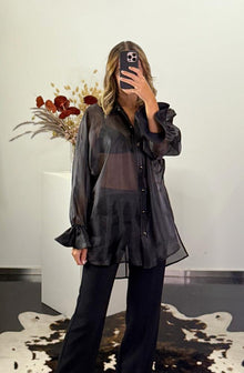  Camisa Organza Punhos Franzidos ACCESS