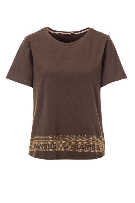 T-Shirt Brown Studded Logo BAMBURI