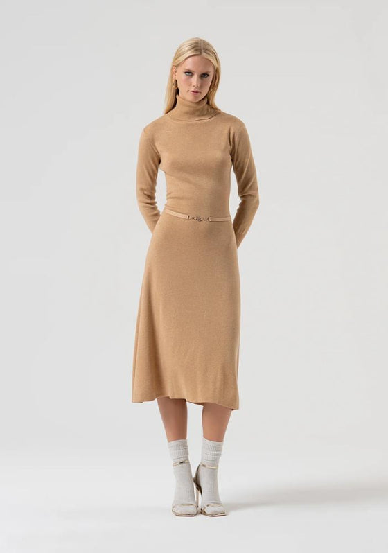Vestido Malha Evasê Lurex FRACOMINA