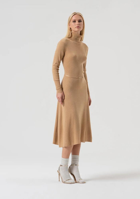 Vestido Malha Evasê Lurex FRACOMINA