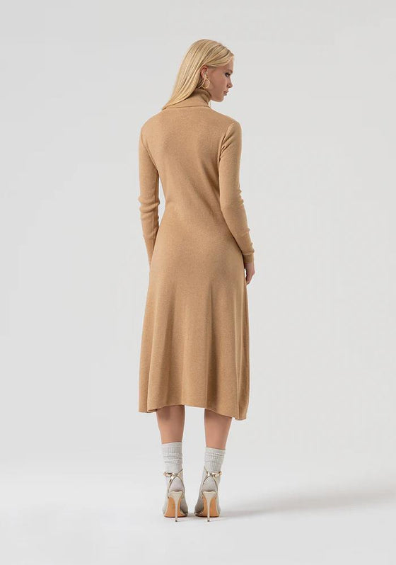 Vestido Malha Evasê Lurex FRACOMINA