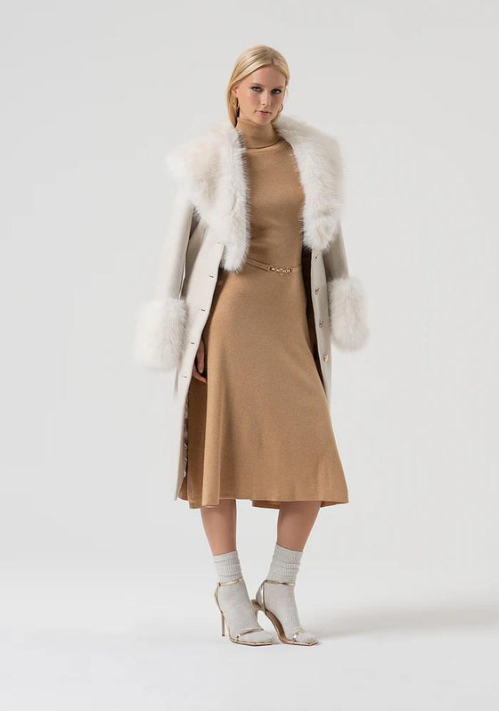 Vestido Malha Evasê Lurex FRACOMINA