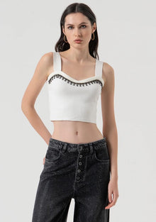  Top Malha Cropped Details FRACOMINA
