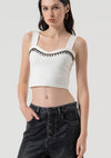 Top Malha Cropped Details FRACOMINA