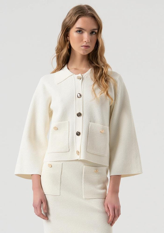 Conj. Saia e Camisola Malha Moss Stitch FRACOMINA