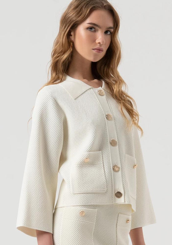 Conj. Saia e Camisola Malha Moss Stitch FRACOMINA