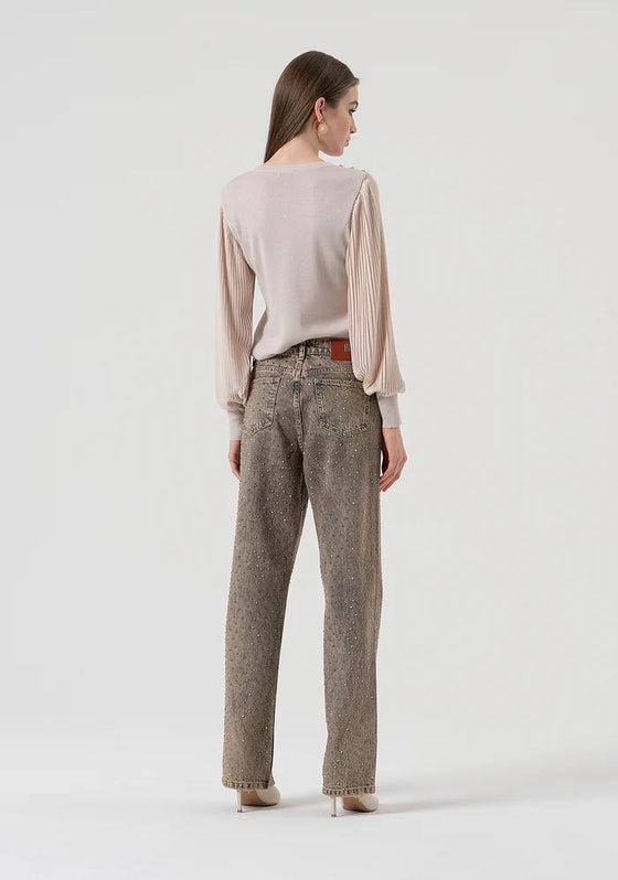 Calça Jeans Flare Strass FRACOMINA