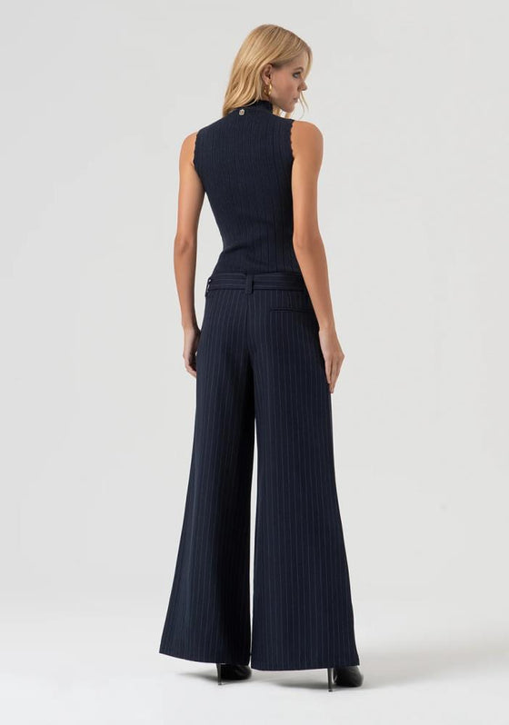 Calça Flare Tecido Listrado FRACOMINA
