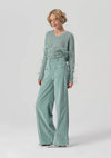 Calça Flare Palazzo Veludo Cotelê FRACOMINA