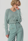 Calça Flare Palazzo Veludo Cotelê FRACOMINA