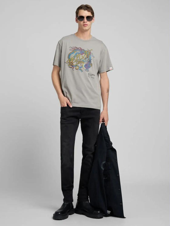 T-shirt DRAGON-PRINT JERSEY REPLAY