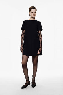  Vestido Mini com Manguitos Renda IMPERIAL