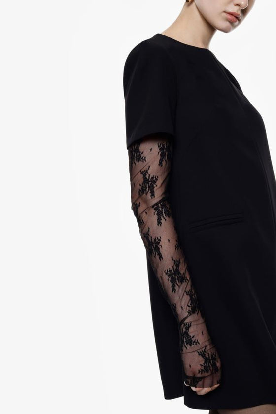 Vestido Mini com Manguitos Renda IMPERIAL