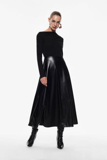  Vestido Longo Couro Sintético IMPERIAL